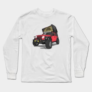 Jeep Wrangler Camp Time - Salmon Red Jeep Long Sleeve T-Shirt